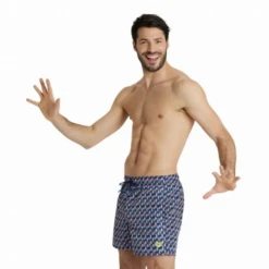 Bañador Arena Beach Short Allover Azul Multi Hombre