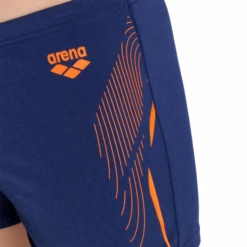 Bañador Arena Swim Short Graphic Marino Naranja Niños -Tienda Al Aire Libre banador arena swim short graphic marino naranja ninos 1