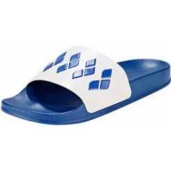 Chanclas Arena Pool Team Stripe Slide Azul Blanco Unisex -Tienda Al Aire Libre chanclas arena pool team stripe slide azul blanco unisex 2